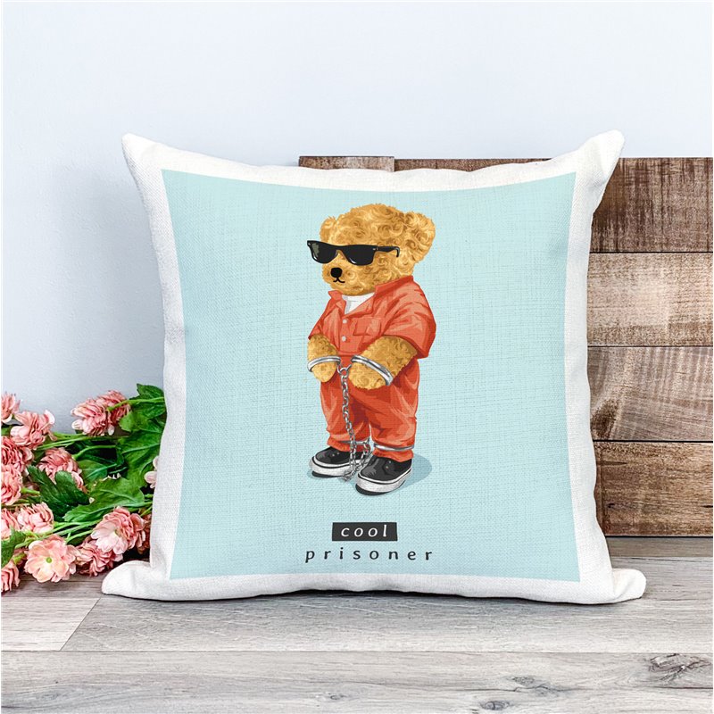 Printed Country Canvas Cushion Cover -  Tedcush56