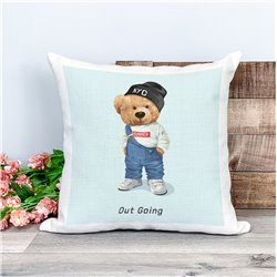 Printed Country Canvas Cushion Cover -  Tedcush64