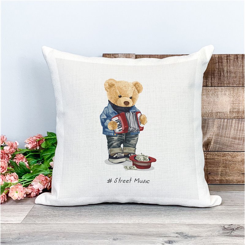 Printed Country Canvas Cushion Cover -  Tedcush70