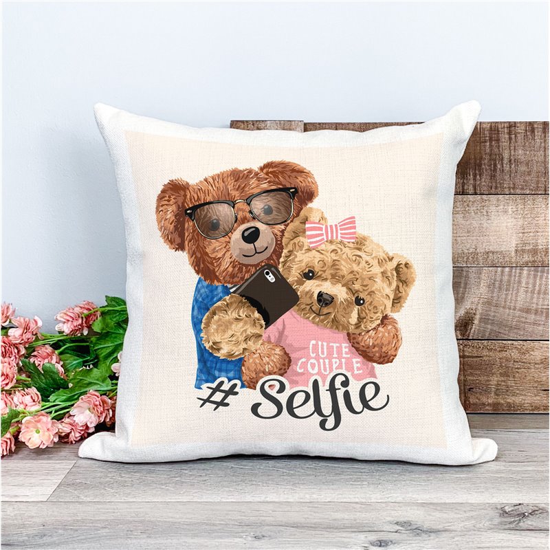 Printed Country Canvas Cushion Cover -  Tedcush72