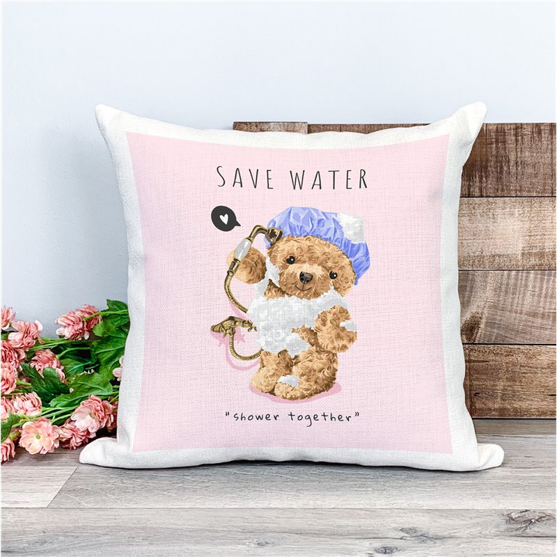 Printed Country Canvas Cushion Cover -  Tedcush74