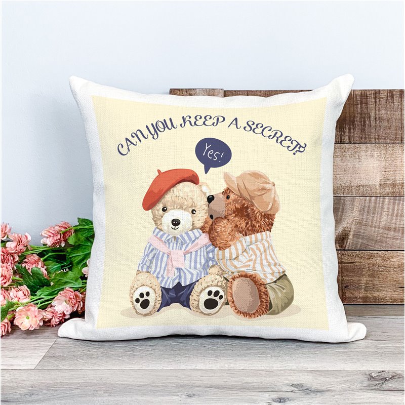 Printed Country Canvas Cushion Cover -  Tedcush75