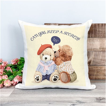 Printed Country Canvas Cushion Cover -  Tedcush75