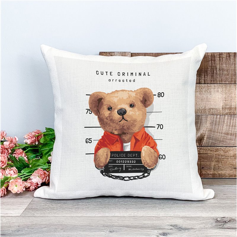 Printed Country Canvas Cushion Cover -  Tedcush78