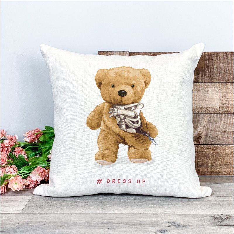 Printed Country Canvas Cushion Cover -  Tedcush87