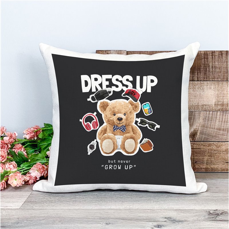 Printed Country Canvas Cushion Cover -  Tedcush88