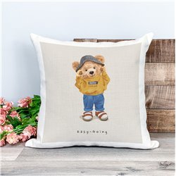 Printed Country Canvas Cushion Cover -  Tedcush90
