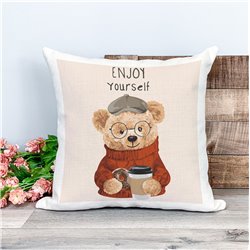 Printed Country Canvas Cushion Cover -  Tedcush92