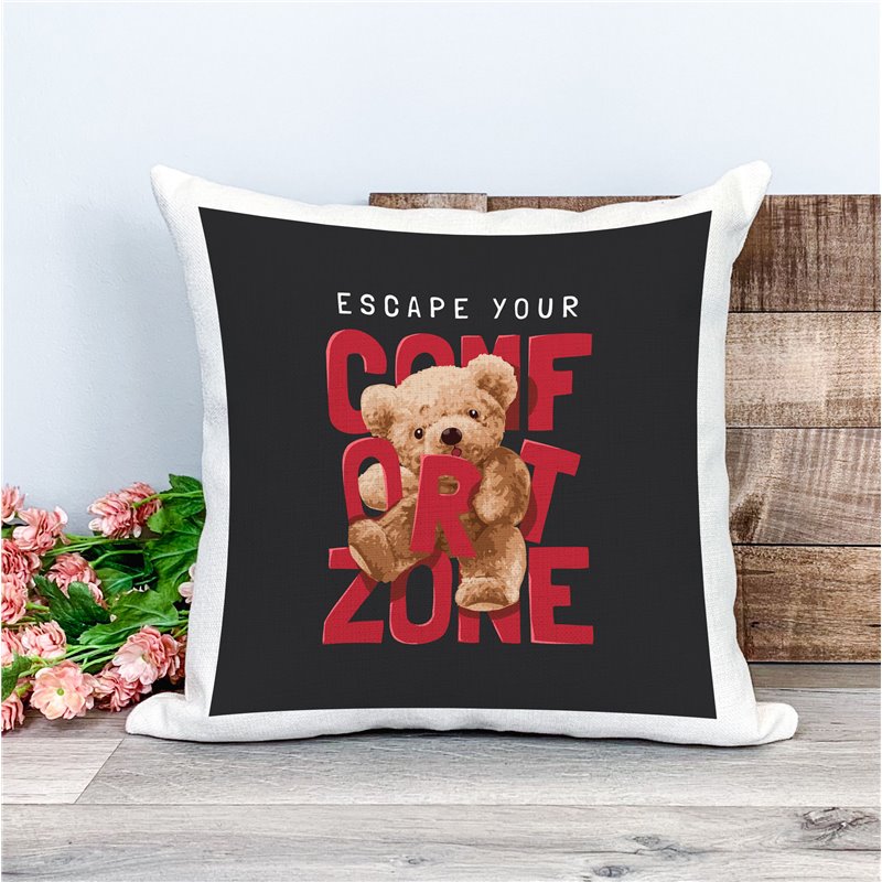 Printed Country Canvas Cushion Cover -  Tedcush94