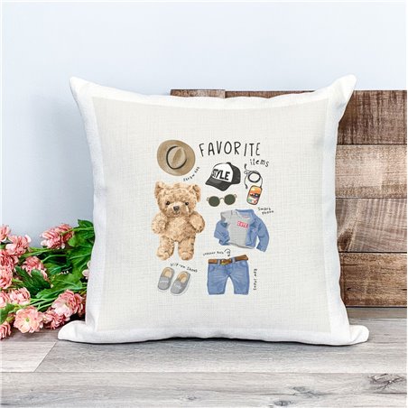 Printed Country Canvas Cushion Cover -  Tedcush96