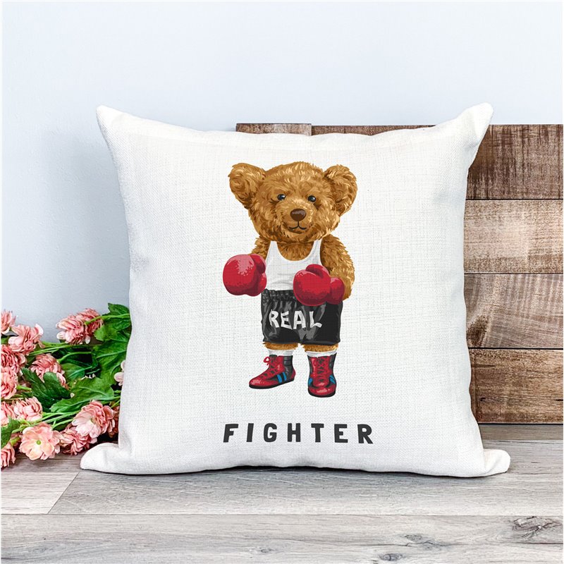 Printed Country Canvas Cushion Cover -  Tedcush98