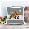 Printed Country Canvas Cushion Cover -  Tedcush110