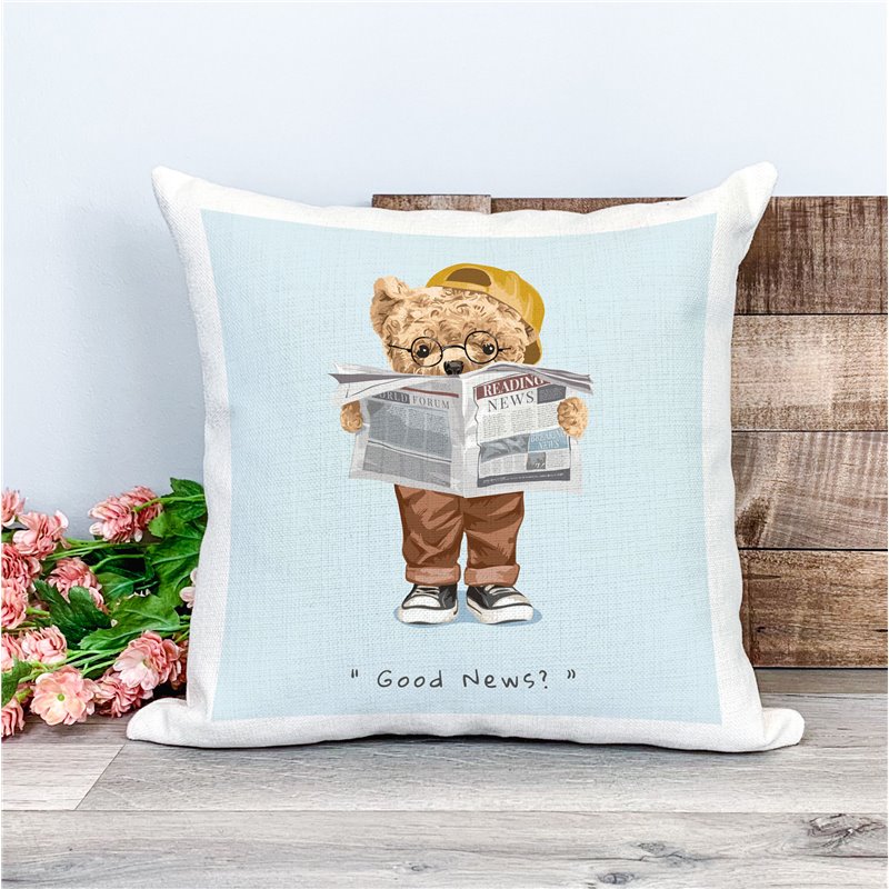 Printed Country Canvas Cushion Cover -  Tedcush112