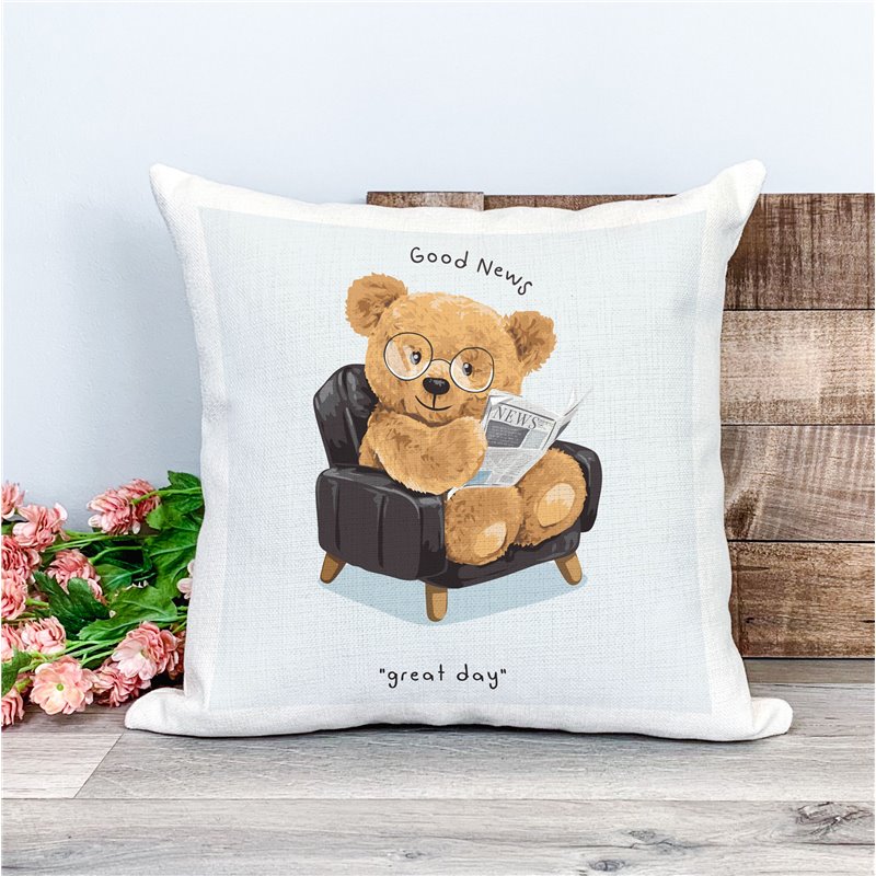 Printed Country Canvas Cushion Cover -  Tedcush113