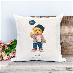 Printed Country Canvas Cushion Cover -  Tedcush120