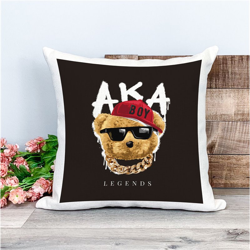 Printed Country Canvas Cushion Cover -  Tedcush133