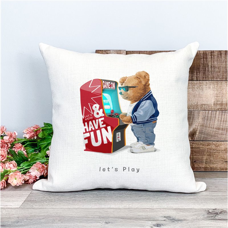 Printed Country Canvas Cushion Cover -  Tedcush136