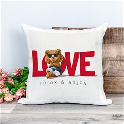 Printed Country Canvas Cushion Cover -  Tedcush146