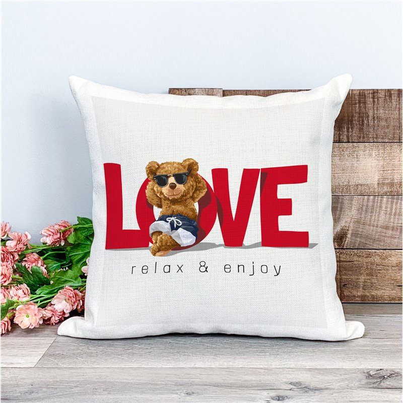 Printed Country Canvas Cushion Cover -  Tedcush146