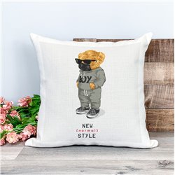 Printed Country Canvas Cushion Cover -  Tedcush150