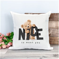 Printed Country Canvas Cushion Cover -  Tedcush153