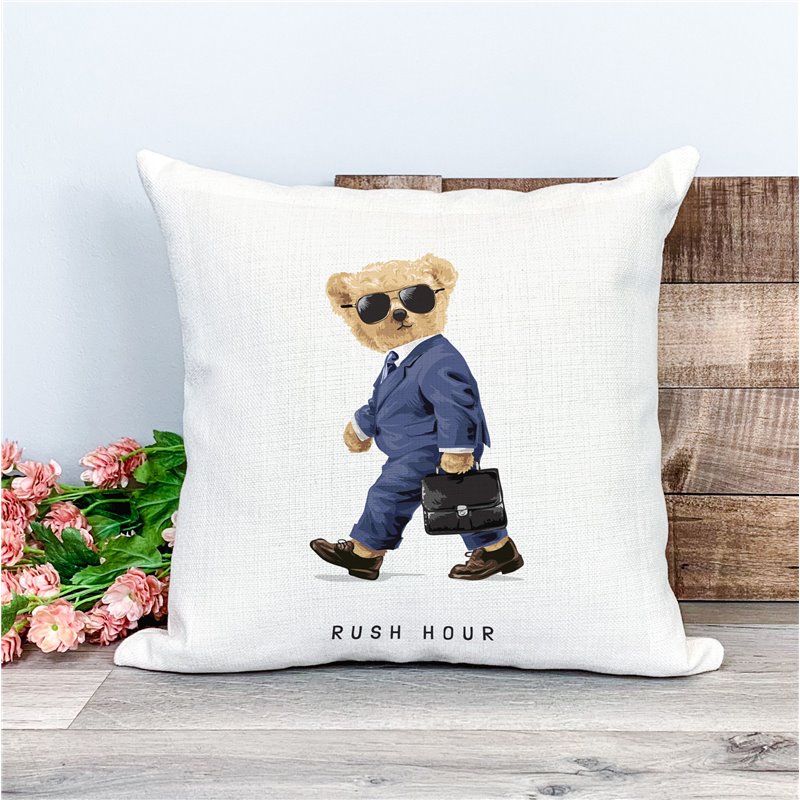 Printed Country Canvas Cushion Cover -  Tedcush177