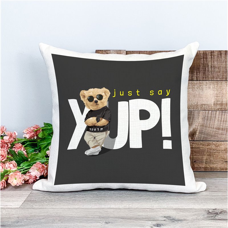 Printed Country Canvas Cushion Cover -  Tedcush180