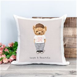 Printed Country Canvas Cushion Cover -  Tedcush184