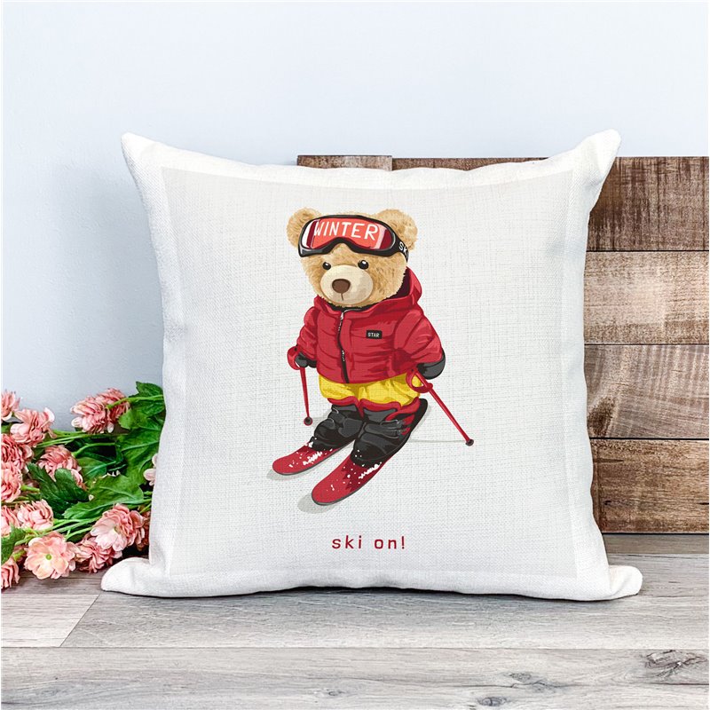 Printed Country Canvas Cushion Cover -  Tedcush187