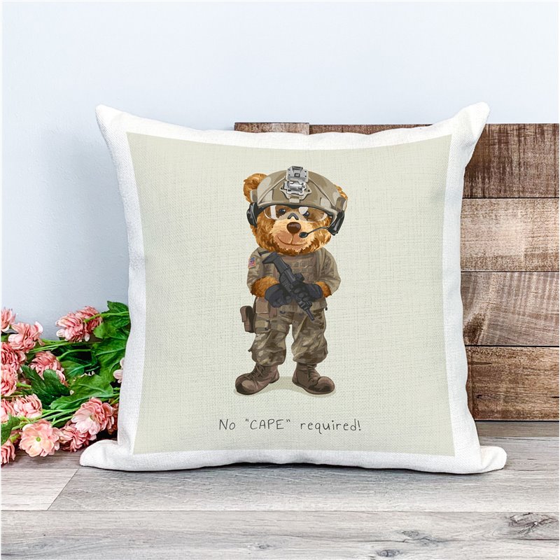 Printed Country Canvas Cushion Cover -  Tedcush189