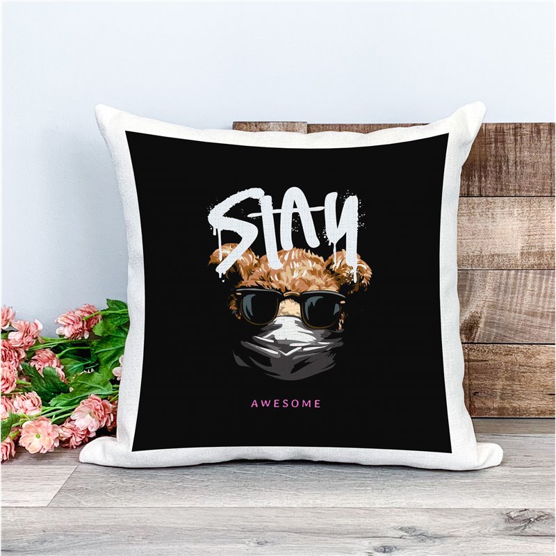 Printed Country Canvas Cushion Cover -  Tedcush194