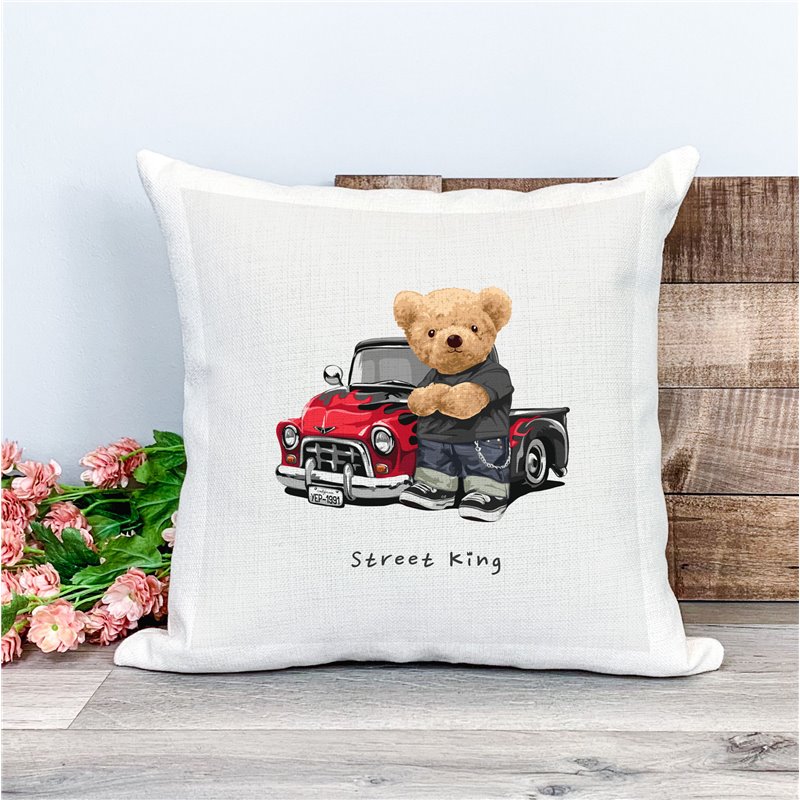 Printed Country Canvas Cushion Cover -  Tedcush198