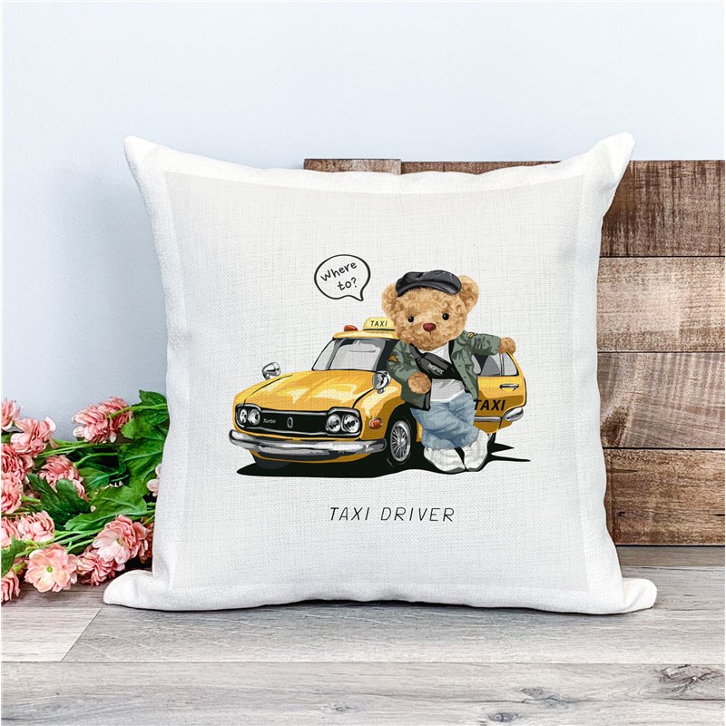 Printed Country Canvas Cushion Cover -  Tedcush221