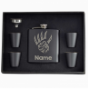 6 oz Black Hip Flask Gift Set  