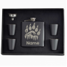 6 oz Black Hip Flask Gift Set  
