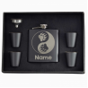6 oz Black Hip Flask Gift Set  