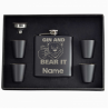 6 oz Black Hip Flask Gift Set  