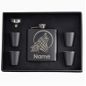 6 oz Black Hip Flask Gift Set  