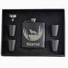 6 oz Black Hip Flask Gift Set  