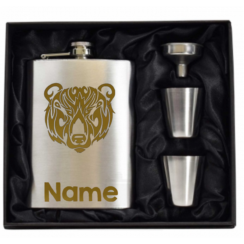 8 oz Hip Flask Gift Set 