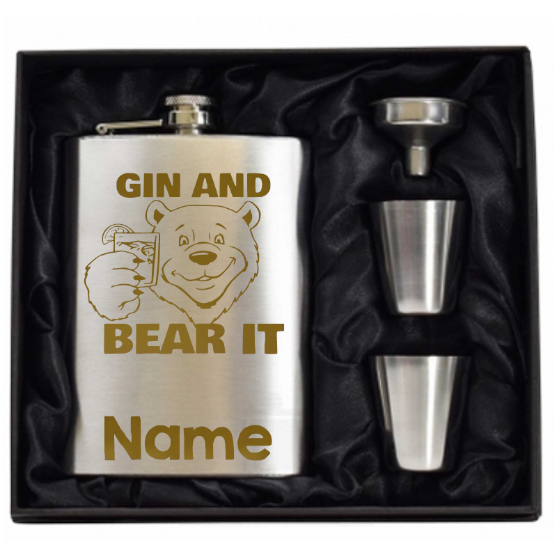 8 oz Hip Flask Gift Set 