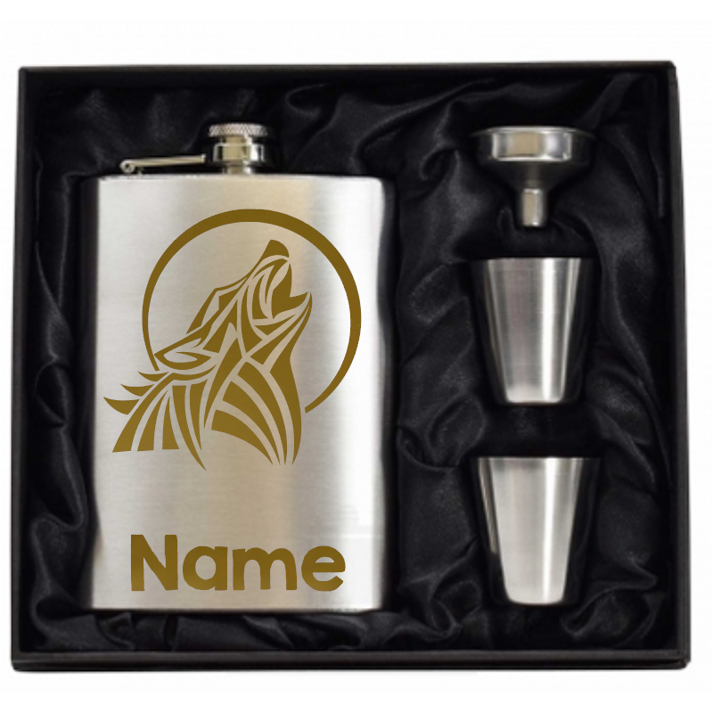 8 oz Hip Flask Gift Set 