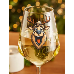 Wine Glass - Crazy Deer 1