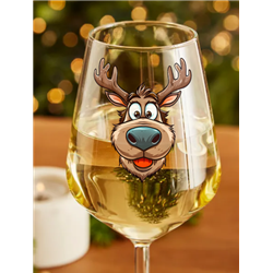 Wine Glass - Crazy Deer 2