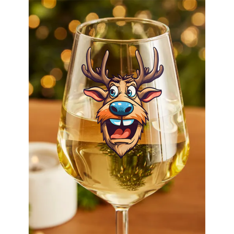 Wine Glass - Crazy Deer 5