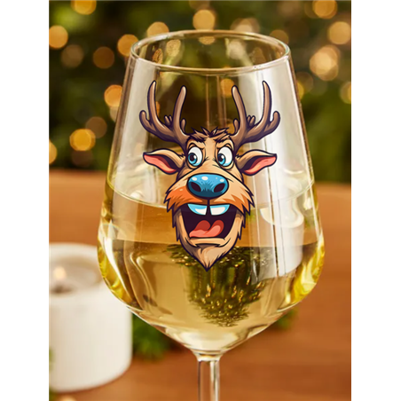 Wine Glass - Crazy Deer 5