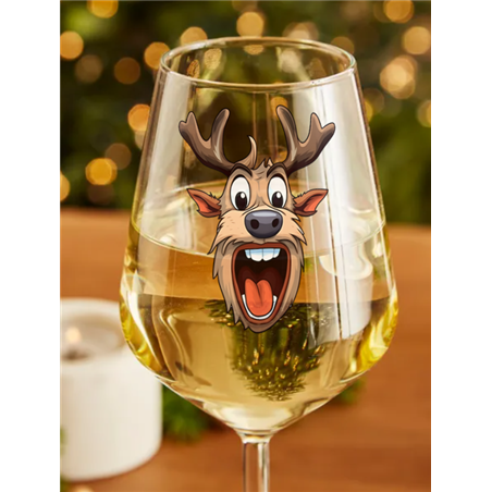 Wine Glass - Crazy Deer 6