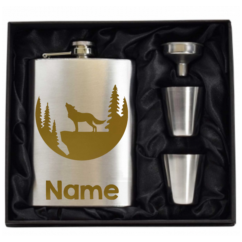 8 oz Hip Flask Gift Set 