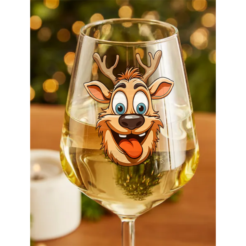 Wine Glass - Crazy Deer 7