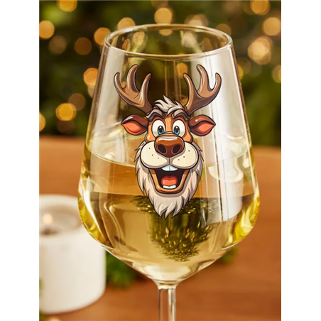 Wine Glass - Crazy Deer 8